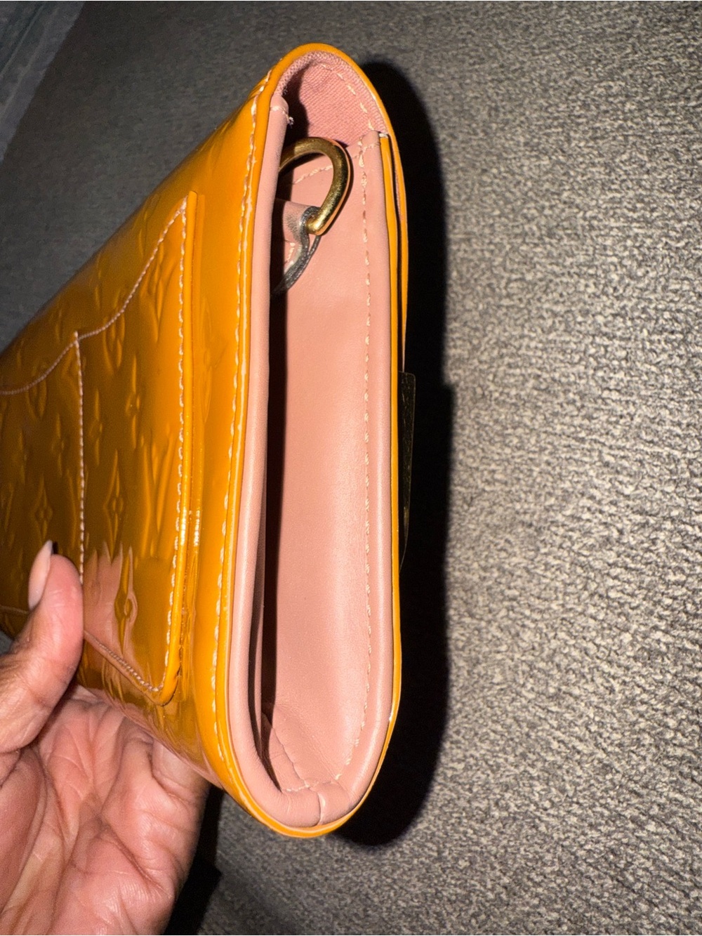 Louis Vuitton Rossmore Clutch Bag Shoulder Tan Monogram Vernis - Picture 8 of 16